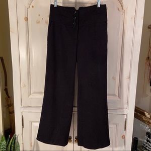 Black Wide Leg H&M Dress Pants w Back Buckle Strap
